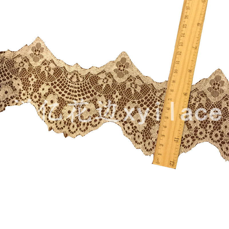 新款睫毛蕾丝/刺绣婚纱蕾丝/服装婚纱花边白底实物图