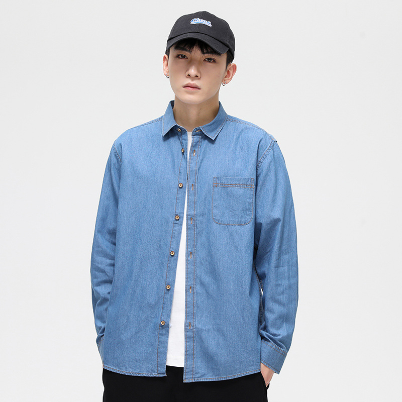 Dongyu Men's Autumn And Winter Cotton Day Cowboy Men's Shirt Pure Cotton Slim Casual Shirt Male Spot Wholesale Specification drawing