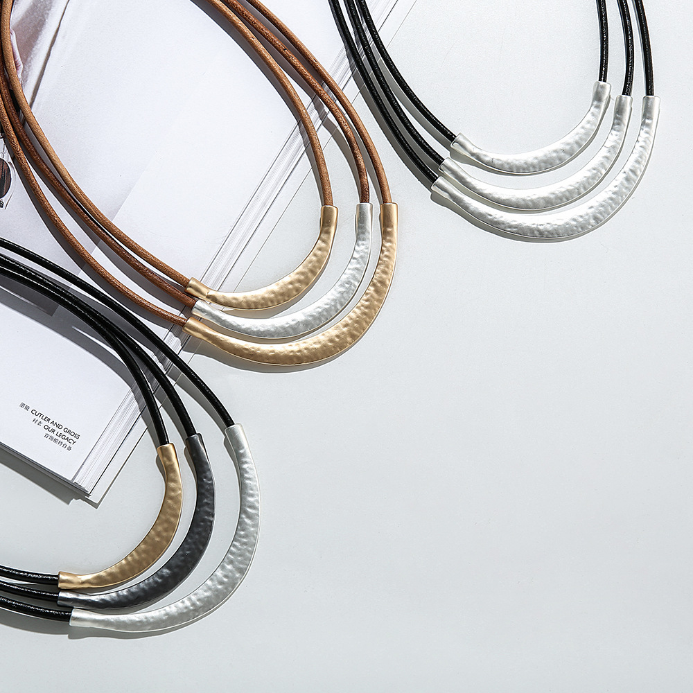 跨境亚马逊新品复古欧美简约多层女高级感ins风精致锁骨链短项链