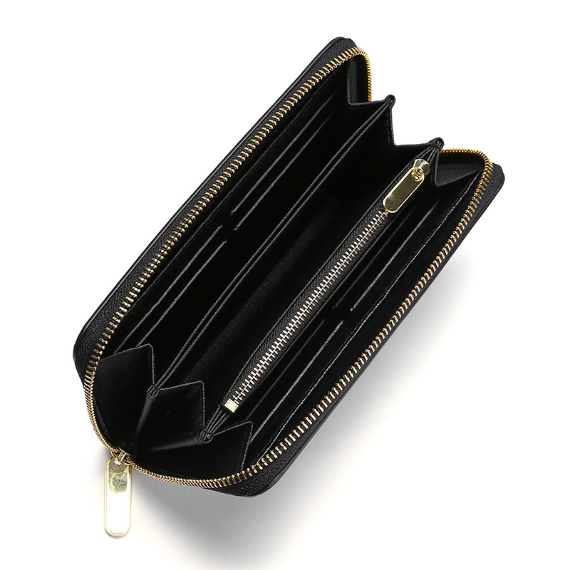Direct sales from the manufacturer of women's wallets: New cross-border genuine leather women's water ripple long wallets Application Scenario