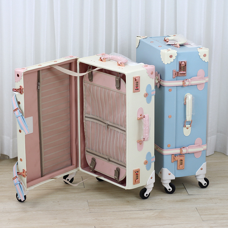 Suitcase, handle case, fresh and simple female student suitcase, 20-inch travel case, silent universal wheel handle case manufacturer details Picture