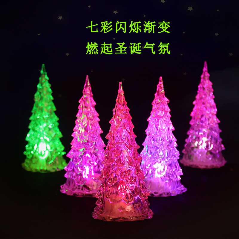 Acrylic Christmas tree, seven-color night light, illuminated Christmas tree, seven-color night light, crystal Christmas tree night light Application Scenario