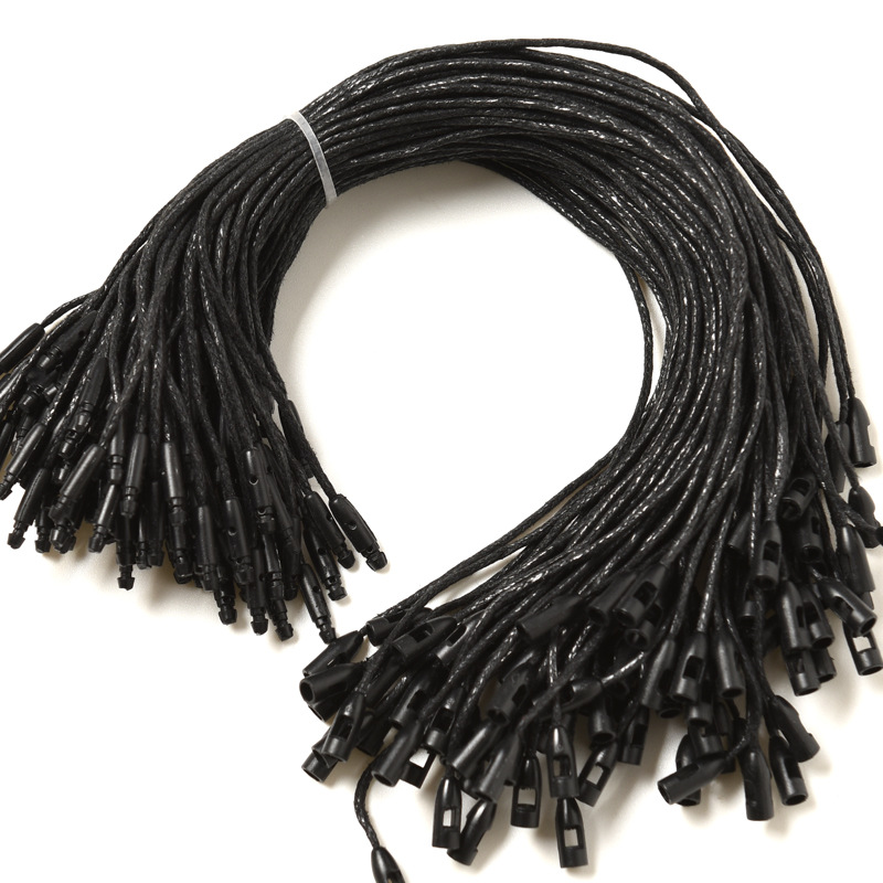 Tag rope, cotton thread, wax rope, polyester particle tag rope, general clothing tag hanging rope, bullet clothes label rope Item Picture