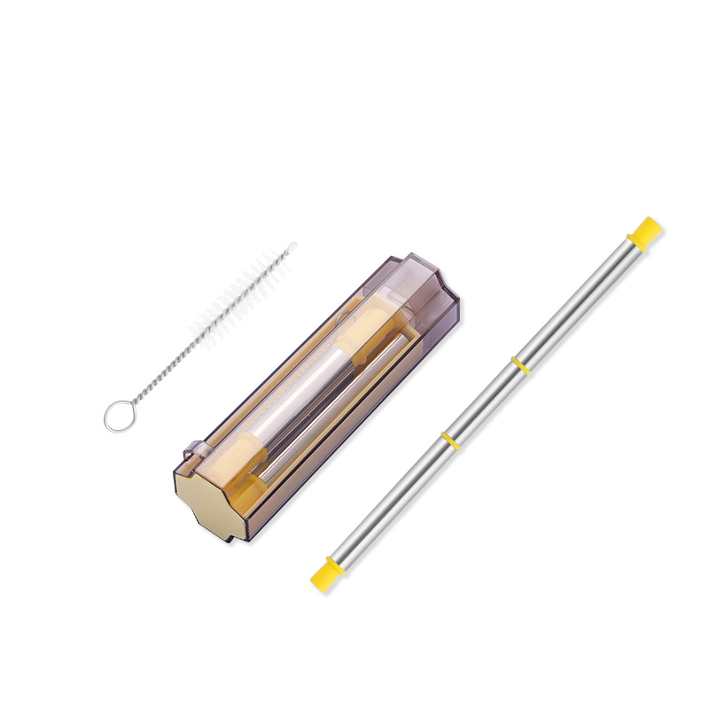 Mutual release of new four-leaf Clover 304 stainless steel straw sets, folding straws, Amazon detachable telescopic straws Application Scenario