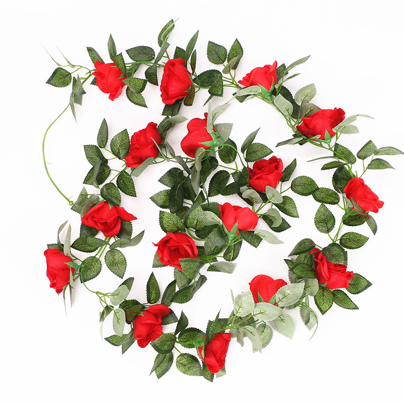 Artificial flowers, roses, rattan, wedding pipes, air conditioners, shading decorations, artificial flowers, rattan, silk flowers, wall hangings Item Picture