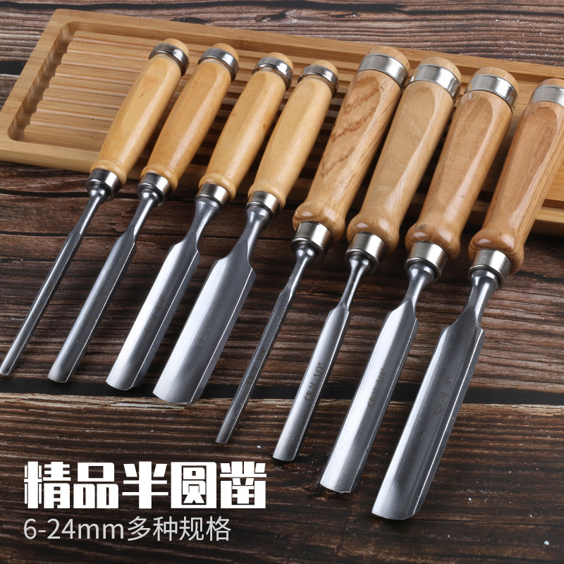Wooden handle flat chisel 6-38MM, woodworking chisel flat chisel, wood chisel flat shovel, chisel knife, engraving knife, chisel knife factory direct sales and wholesale details Picture