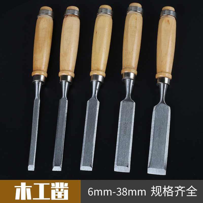 Wooden handle flat chisel 6-38MM, woodworking chisel flat chisel, wood chisel flat shovel, chisel knife, engraving knife, chisel knife factory direct sales and wholesale Application Scenario