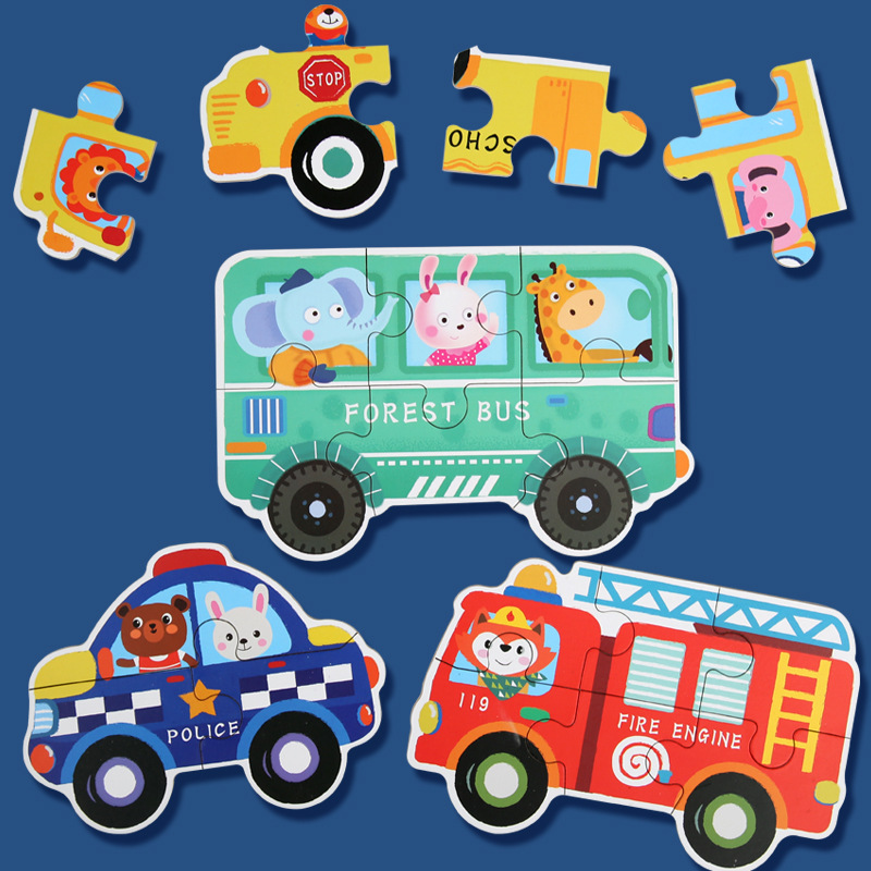 Children's early education six-in-one jigsaw puzzle board, an animal traffic educational toy for boys and girls aged 3 to 6 in kindergarten Specification image