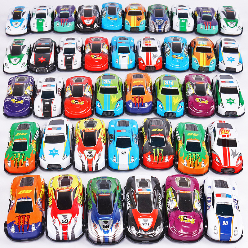 Children's rebound tin car mini model, alloy car simulation racing car, night market street stall, wholesale of small toys details Picture