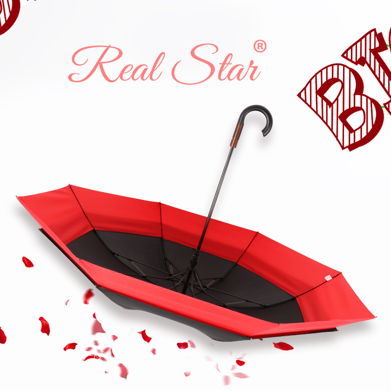 RST Umbrella European-style wind-resistant reinforced double-layer umbrella, magic umbrella, business advertisement wholesale Specification image