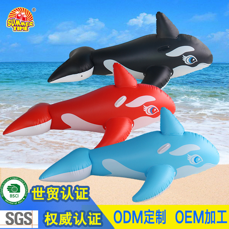 Hongyu's in-stock inflatable whale mount thickened bestseller, the large black whale mount PVC shark float
