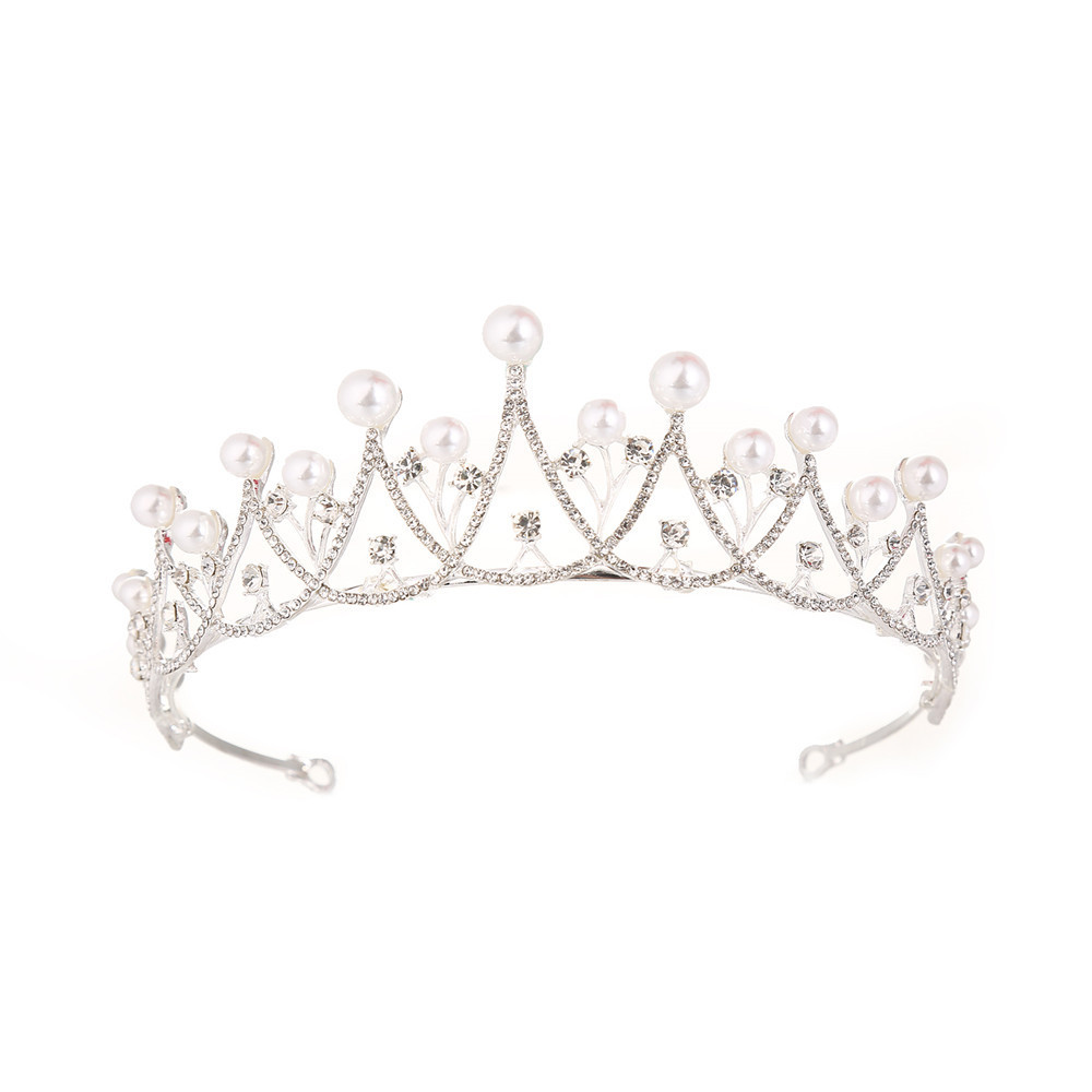 Korean-style bride's crown headwear, pearl rhinestone princess headwear, sweet hair accessory, wedding dress, birthday and banquet accessories Item Picture