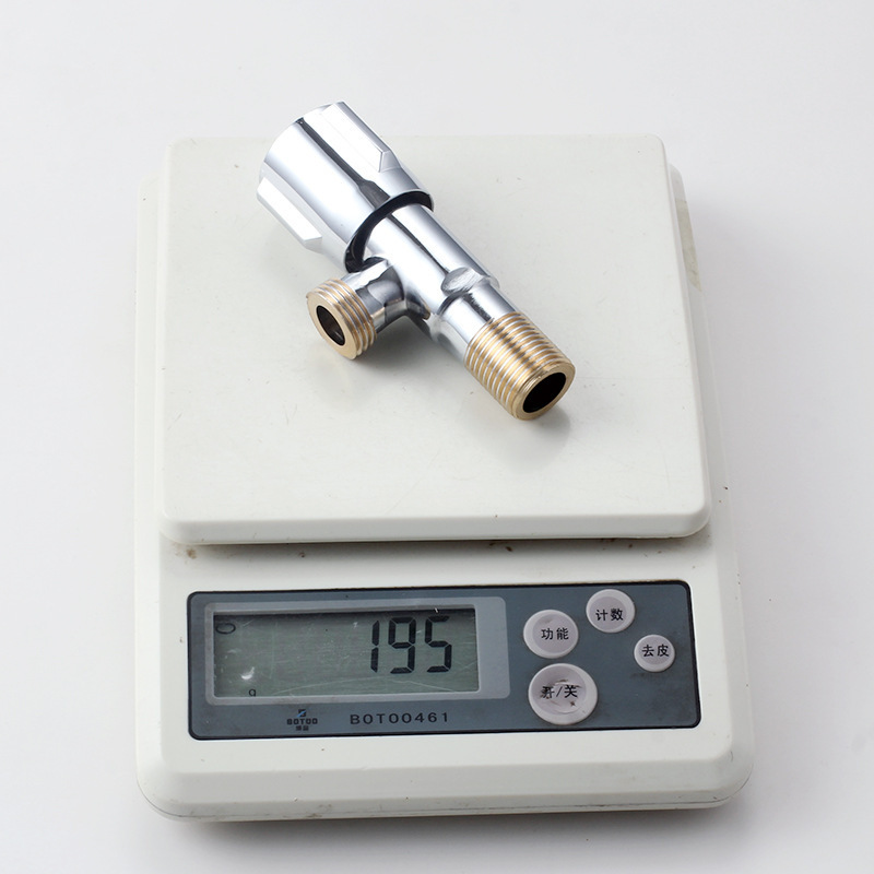 Angle Valve Pure Copper Wholesale Thickening Large Flow Lengthening Hot And Cold Stainless Steel Three-Way Water Heater Toilet Copper Triangle Valve Specification drawing