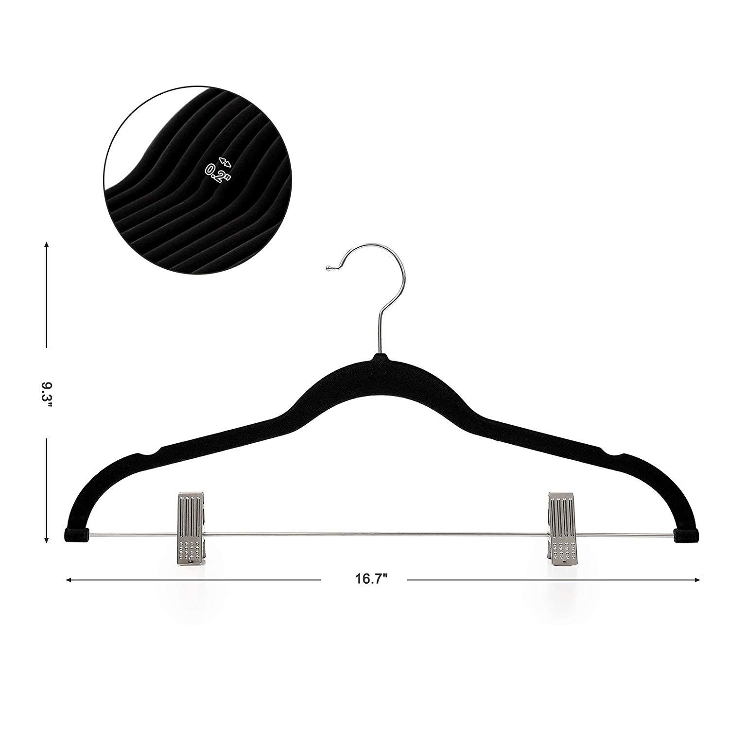 Adult trouser racks, flocked coat racks with clips, plastic anti-slip clothing store racks, clothes drying racks, plastic clothes hangers wholesale details Picture