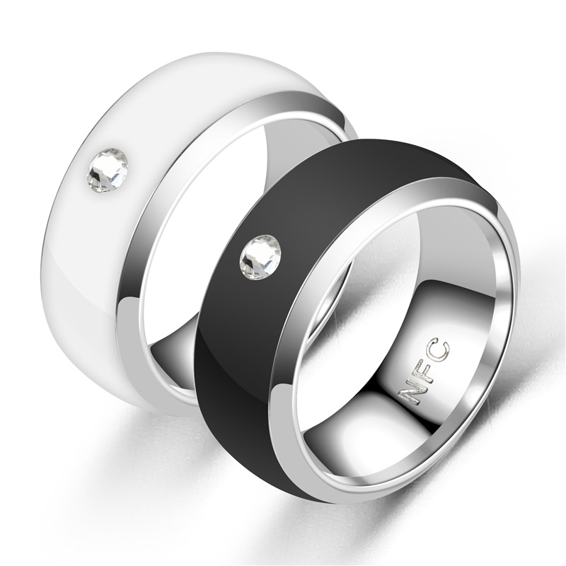 Europe and the United States fashion new smart NFC mobile phone label ring fashion diamond drop ring quantity is preferred