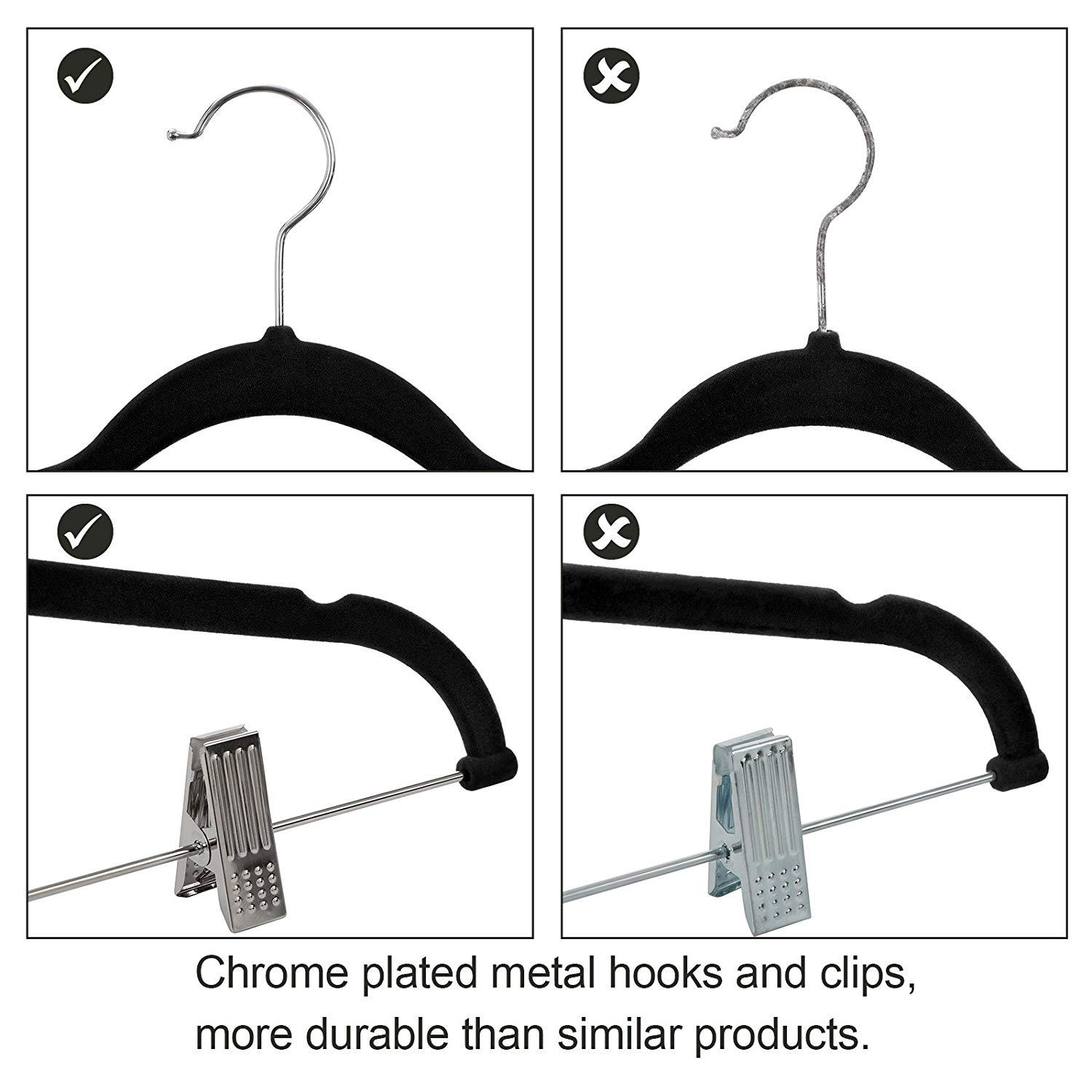 Adult trouser racks, flocked coat racks with clips, plastic anti-slip clothing store racks, clothes drying racks, plastic clothes hangers wholesale Specification image