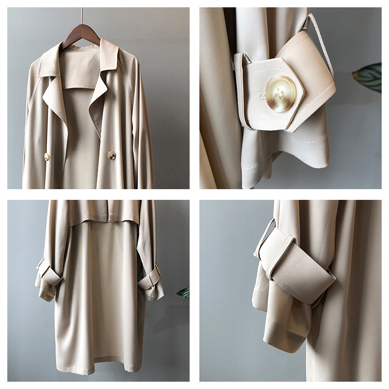 Yan Shuang 2024 Spring New Thin Trench Coat Female Long Korean Version Of Temperament Loose Solid Color Over The Knee Coat Yx0719 Application Scenario