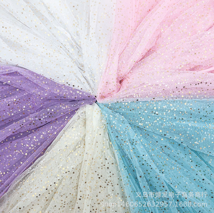 36A hexagonal star mesh fabric, starry sky fabric, stage costume fabric, diy handmade headwear accessories, hair flowers, props details Picture