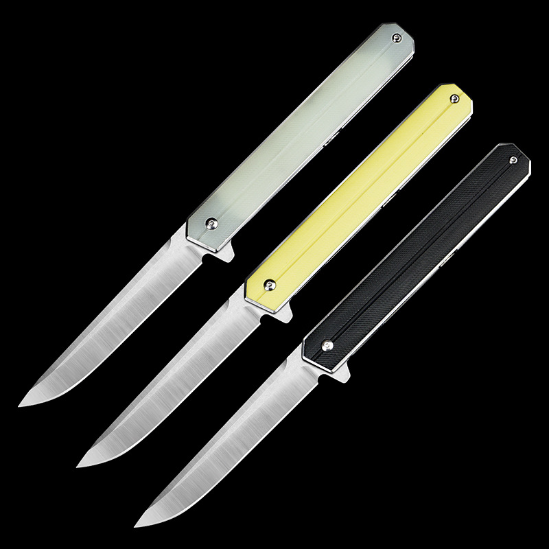 Folding knife outdoor D2 hardness stainless steel outdoor camping knife G10 handle bearing side-opening, available in stock for wholesale details Picture