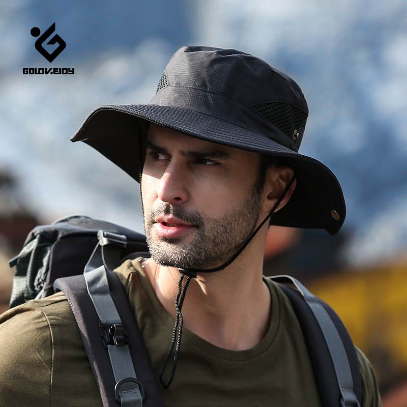 Summer outdoor men's hats, UV protection, breathable fisherman's hat, fishing shade, mountaineering wide-brimmed hat XMZ74 Specification image