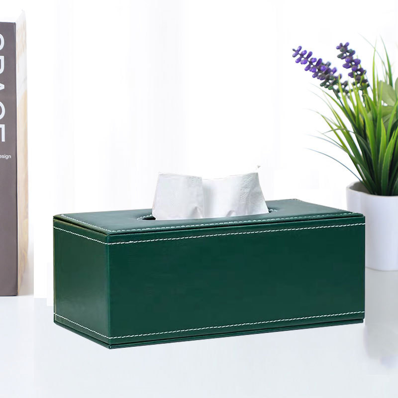 Leather Tissue Box Napkin Pump Box Hotel Pu Paper Pump Box Car Home Leather Opening Gift Logo Wholesale Specification drawing
