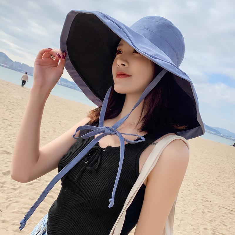 Hat Female Summer Sunshade Sunscreen Uv Fisherman Hat Outdoor Travel Face Cover Large Brim Sun Hat Wholesale full figure