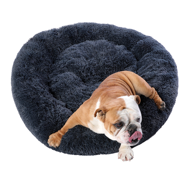 Manufacturer's pet supplies: Deep sleep dog and cat beds, disassemblable and washable round long-haired autumn and winter pet beds and cat mattresses Item Picture