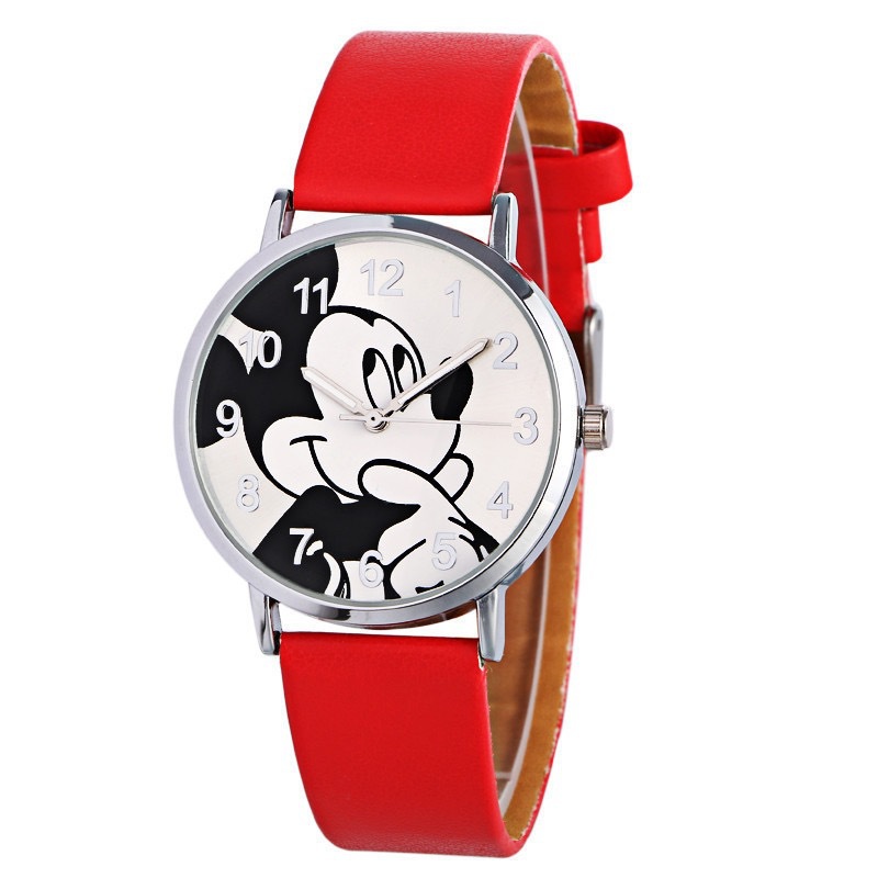 wish Cross-border wholesale of cute mouse cartoon children's watches with mouse PU straps and fashionable quartz watches on delivery Specification image