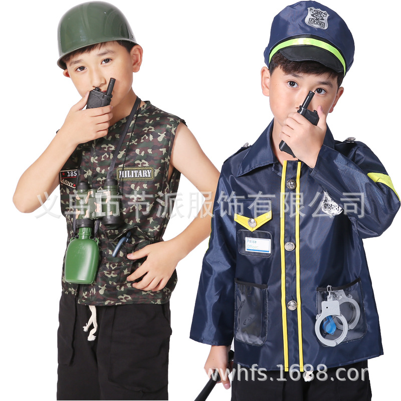 儿童表演服护士消防员警察机长工人cosplay职业角色扮演服装详情图3