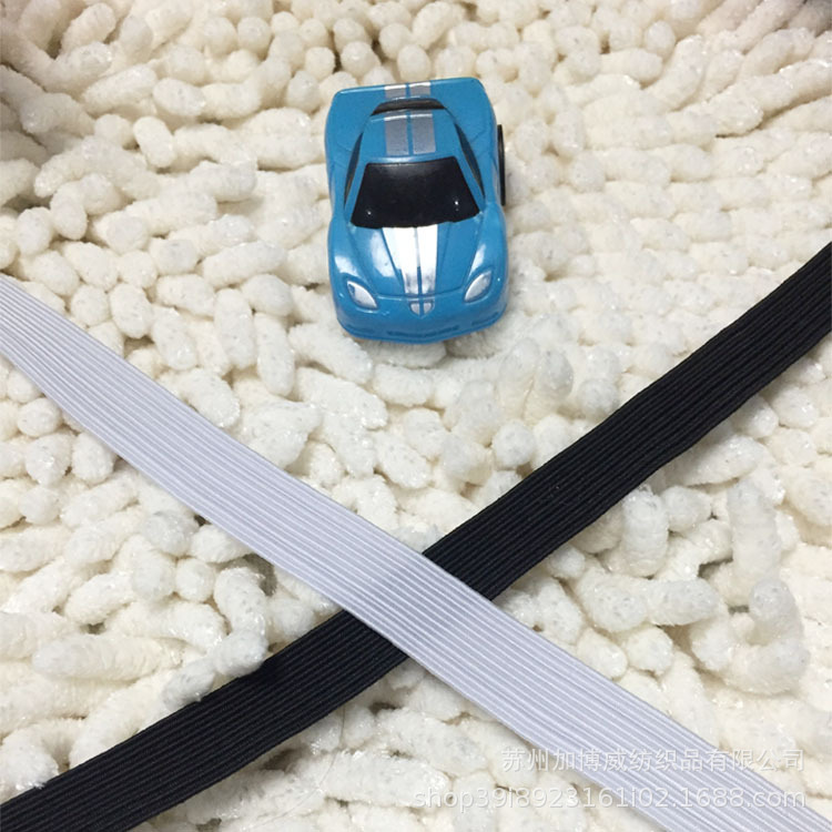 Wholesale of 0.3cm-1.4cm elastic bands, black and white high-elastic flat rubber bands, chair covers, bed covers, walking belts, and accessory manufacturers details Picture
