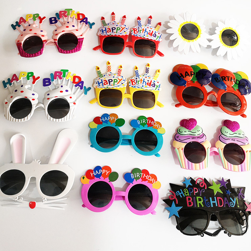 生日眼镜搞怪眼镜成人儿童网红生日快乐聚会派对拍照节日装扮眼镜