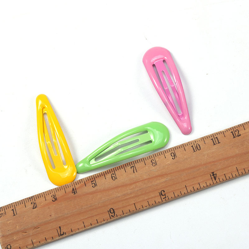 Japanese and Korean large-sized water drop BB clip, fresh and light oil drip edge clip, children's hair clip, headwear, baked paint color straight clip, hair clip Specification image
