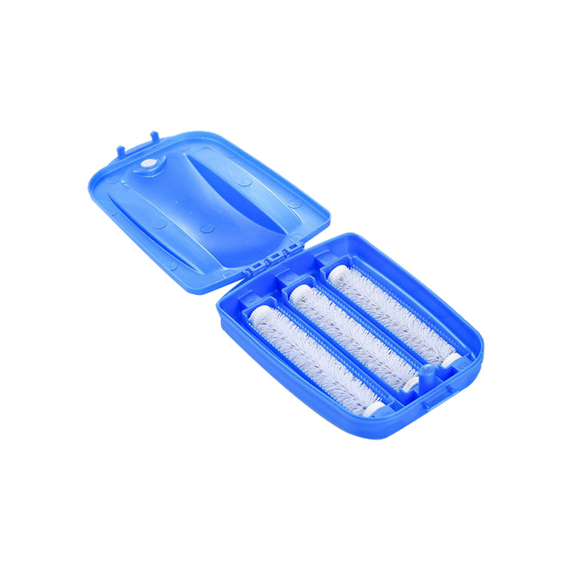 Three rows of handless candy-colored household cleaning bed brushes, dust removal brushes, carpet brushes, household sweeping bed brushes, and desktop bristle rollers Item Picture
