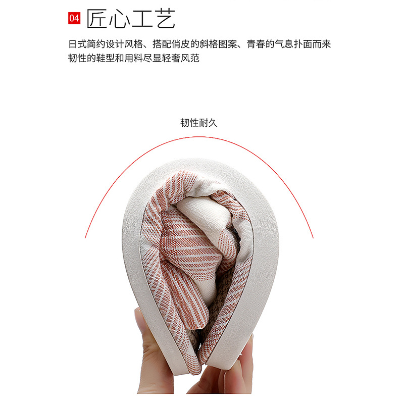 The fabric slippers are suitable for couples to use at home. They feature an indoor soft-soled wooden floor with a silent cotton fabric sole and a silent design details Picture