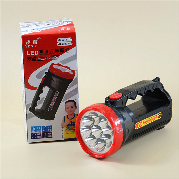 Ten Yuan Shop Supply 12 Lamp Head Hand Lamp 9 Lamp Head Searchlight Hand Patrol Flashlight Night Fishing Lighting Application Scenario