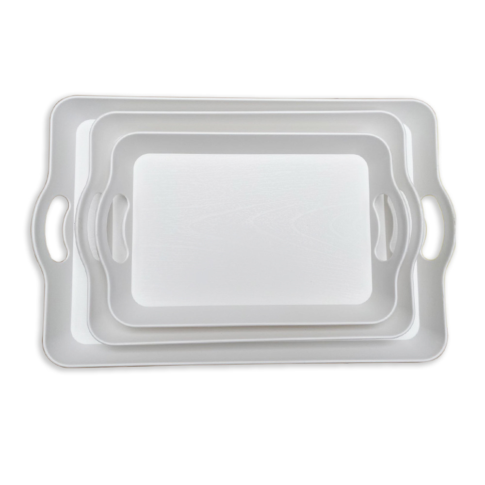 Factory direct sales of thickened rectangular anti-slip bread and fast food trays, cafeteria plates, KFC and hotel plastic trays details Picture