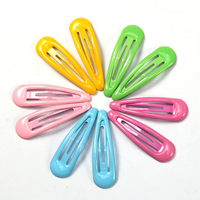 Japanese and Korean large-sized water drop BB clip, fresh and light oil drip edge clip, children's hair clip, headwear, baked paint color straight clip, hair clip