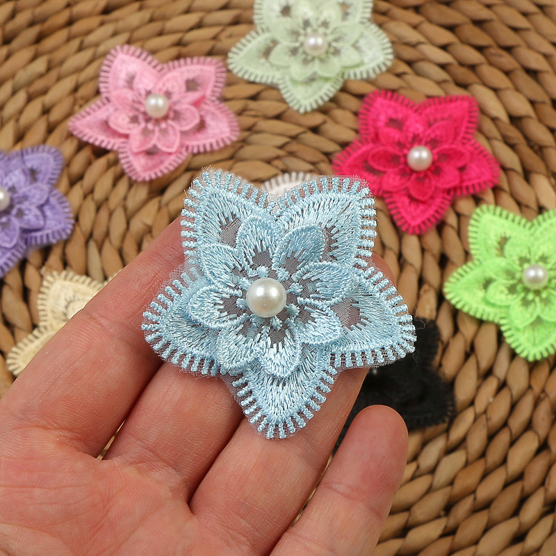 Single 5.2CM multicolor encaje organza agua soluble encaje DIY accesorios vestido de novia encaje al por mayor details Picture