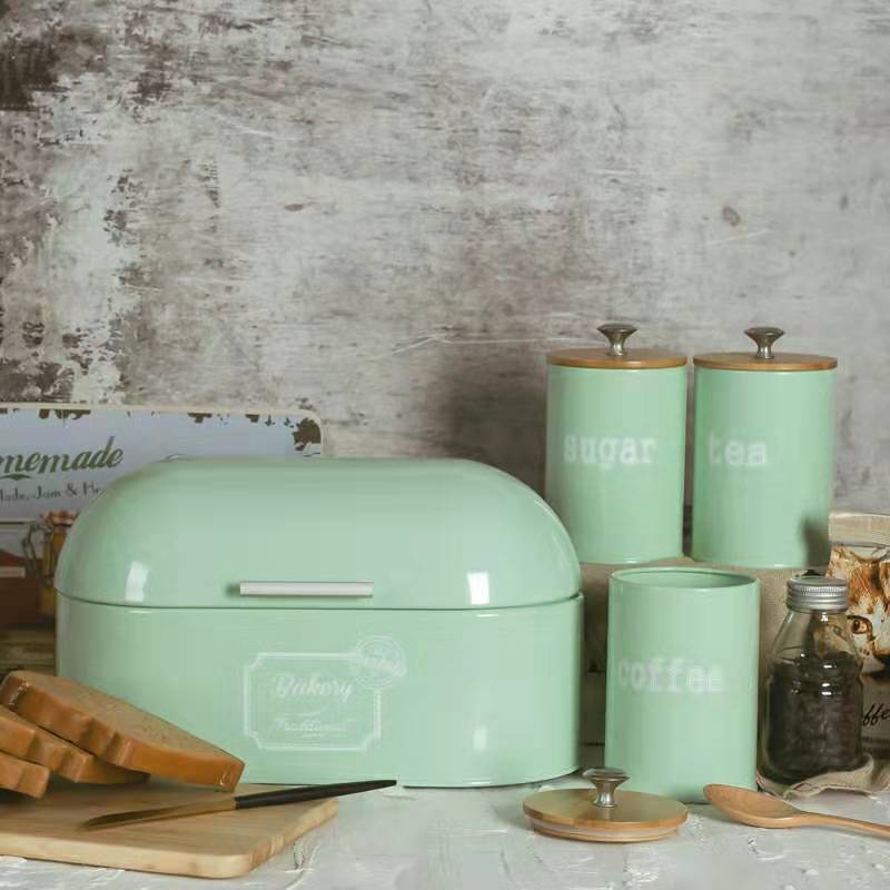 Wholesale Of 2019 New European-Style Solid-Color Home Storage Boxes, Creative Galvanized Iron Storage And Metal Bread Boxes details Picture