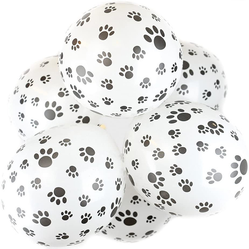 12-inch 2.8g printed dog paw balloons, festive party atmosphere, children's birthday decoration and festive items Application Scenario
