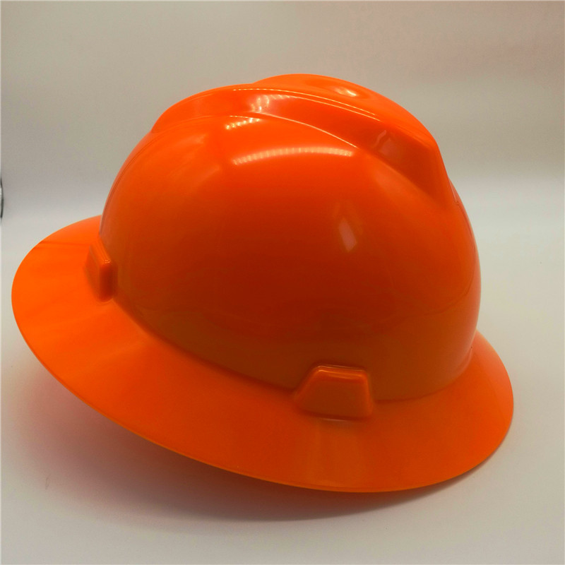 金星大檐帽塑料橙色安全帽HDPE高强度耐高温防护美标头盔橙色黑色