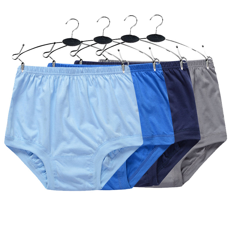 Middle-aged and elderly underwear, men's pure cotton dad underwear, high-waisted and large-sized triangular shorts for the elderly, men's loose pants with all-cotton cuffs details Picture