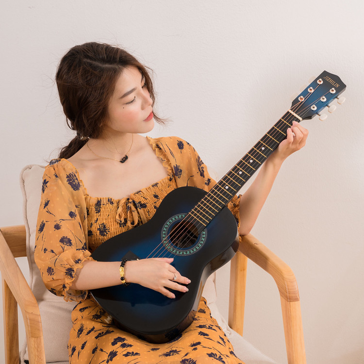 A complete set of 30-inch and 36-inch rounded corner acoustic guitars for students, beginners, and novice acoustic guitars to start practicing Specification image