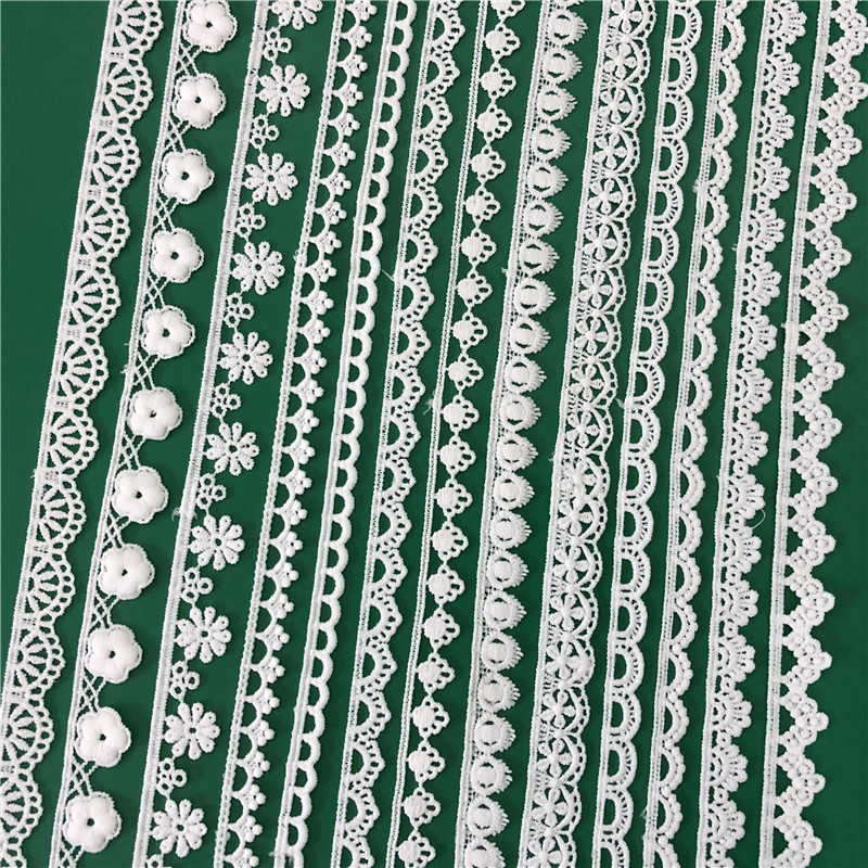 New Lolita embroidery water-soluble lace, milk silk single-sided small flower wave lace, lace with barcode