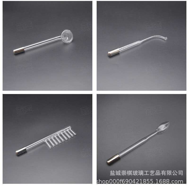 7-piece set of high-frequency electrotherapy device, beauty device accessories, glass electrotherapy tube, comb, ear spoon, mushroom-shaped electrotherapy Specification image