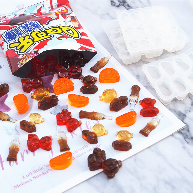Drop glue diy gummy bear Sugar Cola sugar orange sugar silicone mold mirror silicone grinding tool Application Scenario