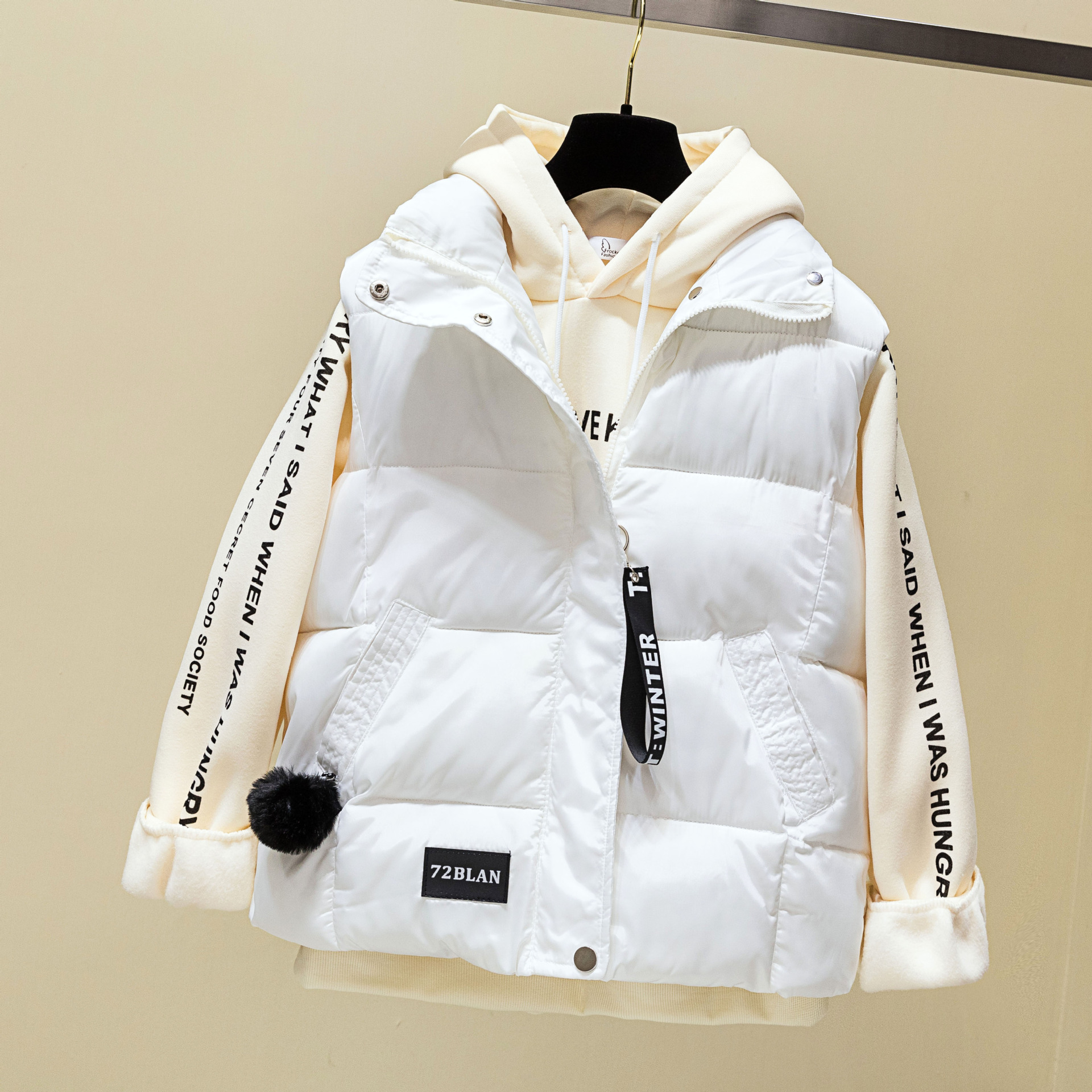 2023 Autumn/winter cotton vest women's short Korean-style women's vest jacket cotton waistcoat, one-piece consignment details Picture