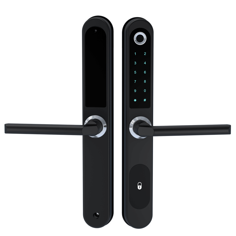 Fingerprint Lock Broken Bridge Aluminum Fingerprint Lock Pan Slide Door Push And Pull Narrow Side Door Smart Lock Graffiti Bluetooth Remote Password Electronic Lock Smart Lock Smart Lock Smart Lock Specification drawing