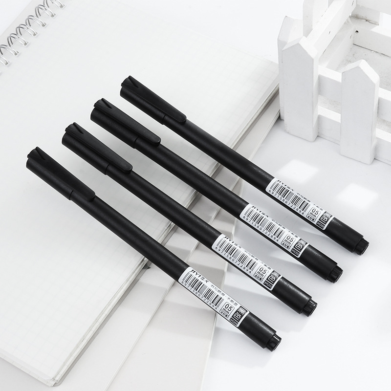 Explosive Neutral Pen Black Frosted Neutral Pen Full Needle 0.5Mm Office Quick-Drying Non-Dirty Hand Signature Pen Direct Specification drawing