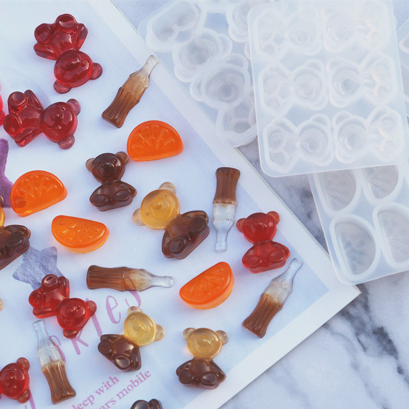 Drop glue diy gummy bear Sugar Cola sugar orange sugar silicone mold mirror silicone grinding tool Item Picture